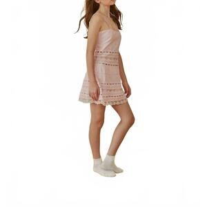 NEW THEME isabella heart bow lace dress in pink